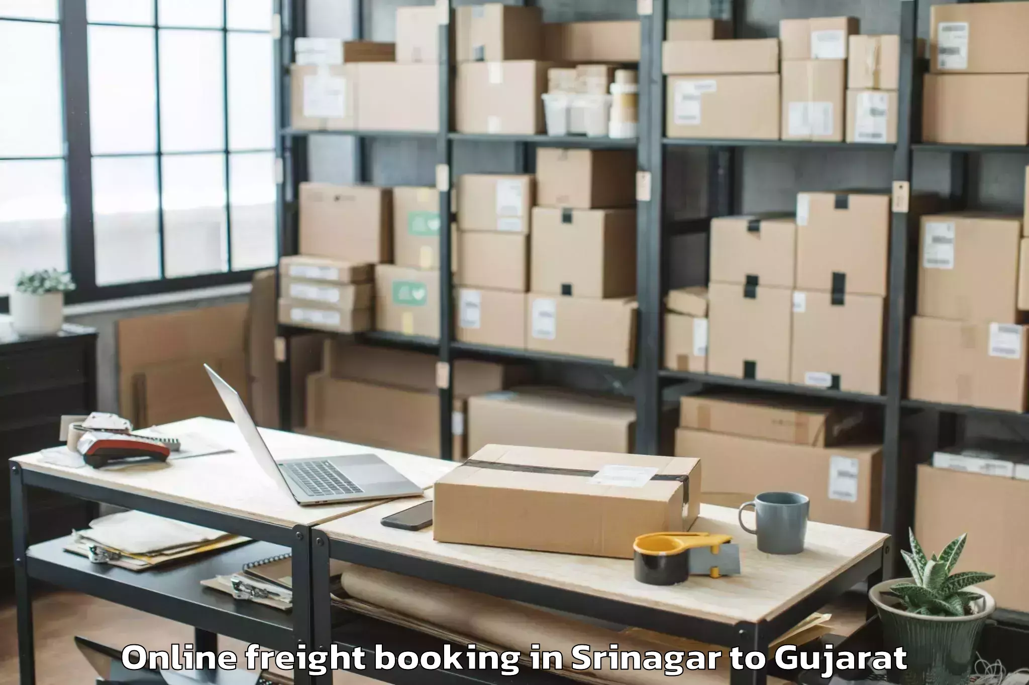 Leading Srinagar to Rajkot Airport Raj Online Freight Booking Provider